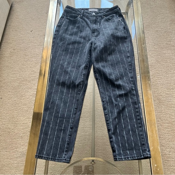 PacSun Women's Black Pinstripe Straight Leg Jeans - Picture 9 of 11